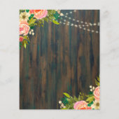 LeahG Rustic Wood Peach Coral Floral Wedding (Rückseite)
