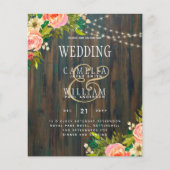 LeahG Rustic Wood Peach Coral Floral Wedding (Vorderseite)