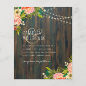 LeahG Rustic Wood Peach Coral Floral Wedding (Vorderseite)