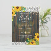 LeahG Rustikale Sonnenblumen Brautparty Einladung (Stehend Vorderseite)