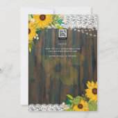LeahG Rustikale Sonnenblumen Brautparty Einladung (Rückseite)