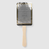 LeahG Schwarz-weiß Gold INK Wedding Program Fächer (Rückseite)