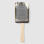 LeahG Schwarz-weiß Gold INK Wedding Program Fächer (Vorderseite)