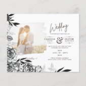 LeahG Schwarz-weiß Rose Foto Overlay Wedding (Vorderseite)