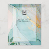 LeahG Sea Glass Aquamarin Gold INK Wedding INVITE (Rückseite)