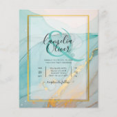 LeahG Sea Glass Aquamarin Gold INK Wedding INVITE (Vorderseite)