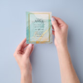 LeahG Sea Glass Aquamarin Gold INK Wedding INVITE Flyer (Gruppe)