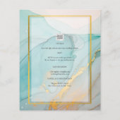 LeahG Sea Glass Aquamarin Gold INK Wedding INVITE Flyer (Hinten)