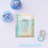 LeahG Sea Glass Aquamarin Gold INK Wedding INVITE Flyer (Einzeln)