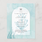 LeahG Sea Glass Ocean Coral Türkis Blue INVITE (Rückseite)