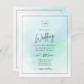 LeahG Sea Glass Türkis Aquamarin Blue Wedding INVI (Vorne/Hinten)