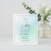 LeahG Sea Glass Türkis Aquamarin Blue Wedding INVI (Stehend Vorderseite)