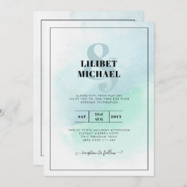 LeahG Sea Glass Türkis Aquamarin Blue Wedding INVI Einladung