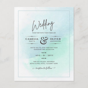 LeahG Sea Glass Türkis Aquamarin Blue Wedding INVI Flyer