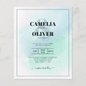 LeahG Sea Glass Türkis Aquamarin Blue Wedding INVI Flyer (Vorne)