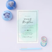 LeahG Sea Glass Türkis Aquamarin Blue Wedding INVI Flyer (Einzeln)