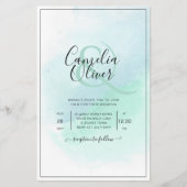 LeahG Sea Glass Türkis Aquamarin Blue Wedding INVI Flyer (Vorne)