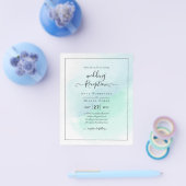 LeahG Sea Glass Türkis Aquamarin Blue Wedding INVI Flyer (Einzeln)