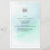 LeahG Sea Glass Türkis Aquamarin Blue Wedding INVI Flyer (Hinten)