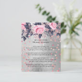 LeahG Silver Navy Rosegold PInk Floral Wedding (Stehend Vorderseite)