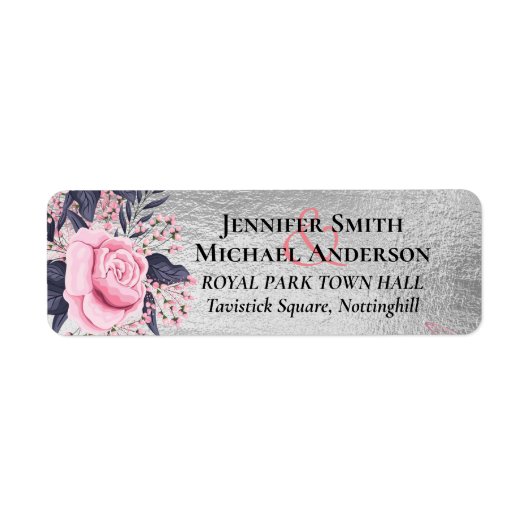 LeahG Silver Navy Rosegold PInk Floral Wedding (Vorne)