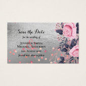 LeahG Silver Navy Rosegold PInk Floral Wedding (Vorderseite)