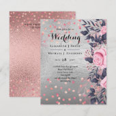 LeahG Silver Navy Rosegold PInk Floral Wedding (Vorne/Hinten)