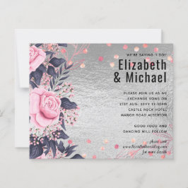 LeahG Silver Navy Rosegold PInk Floral Wedding
