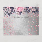 LeahG Silver Navy Rosegold PInk Floral Wedding Flyer (Hinten)