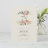 LeahG Summer Boho Blume Wedding Einladung (Stehend Vorderseite)