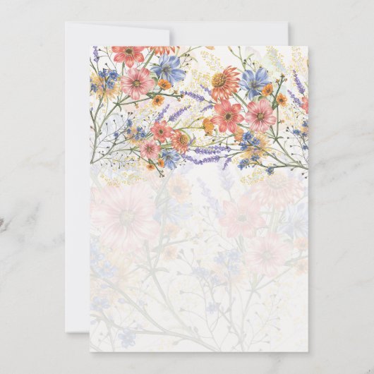 LeahG Summer Boho Blume Wedding Einladung (Rückseite)