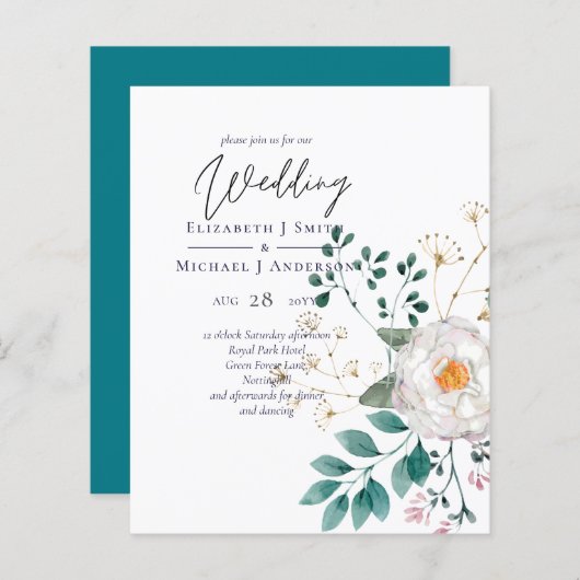 LeahG Summer White Rose Rustic Boho Floral Wedding (Vorne/Hinten)