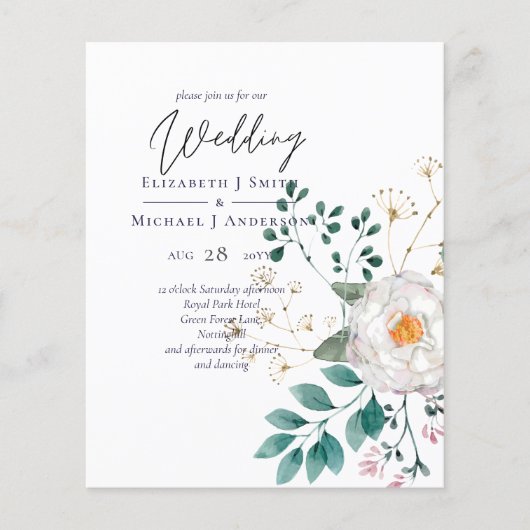 LeahG Summer White Rose Rustic Boho Floral Wedding (Vorderseite)