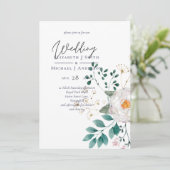 LeahG Summer White Rose Rustic Boho Floral Wedding (Stehend Vorderseite)