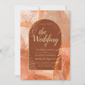 LeahG Terracotta Gold Herbstliche Hochzeit im Herb Einladung (Vorderseite)
