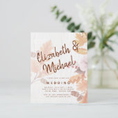 LeahG Terracotta Herbstlaubs Wedding Einladung (Stehend Vorderseite)