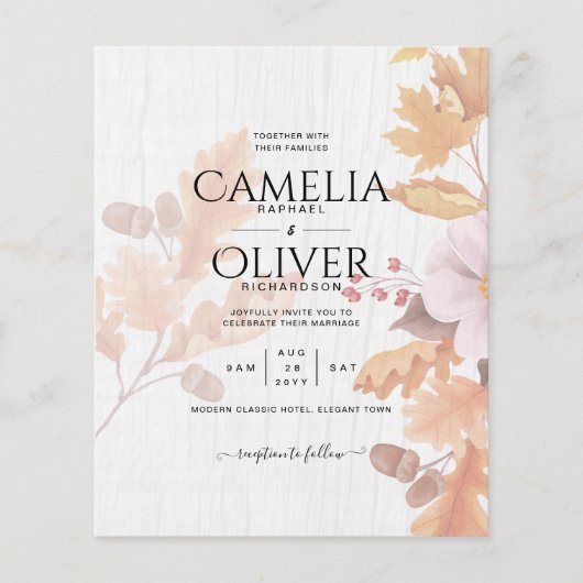 LeahG Terracotta Herbstlaubs Wedding Einladung Flyer (Vorne)