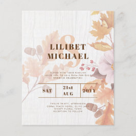 LeahG Terracotta Herbstlaubs Wedding Einladung Flyer