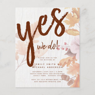 LeahG Terracotta Herbstlaubs Wedding Einladung Flyer