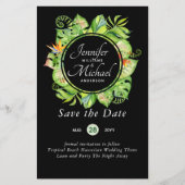 LeahG Tropical Blätter Beach Wedding Save the Date (Vorderseite)