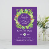 LeahG Tropical Blätter Beach Wedding Save the Date (Stehend Vorderseite)