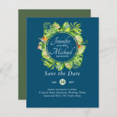 LeahG Tropical Blätter Beach Wedding Save the Date (Vorne/Hinten)