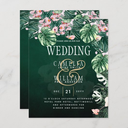 LeahG Tropical Green Pink Botanical Wedding (Vorne/Hinten)