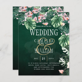 LeahG Tropical Green Pink Botanical Wedding