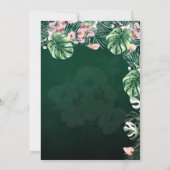 LeahG Tropical Green Pink Botanical Wedding Einladung (Rückseite)