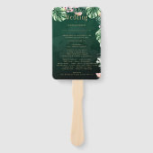 LeahG Tropical Green Pink Botanical Wedding Fächer (Vorderseite)