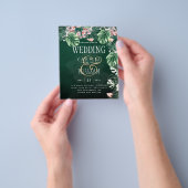 LeahG Tropical Green Pink Botanical Wedding Flyer (Gruppe)