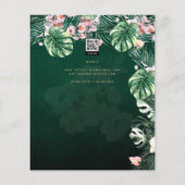 LeahG Tropical Green Pink Botanical Wedding Flyer (Hinten)