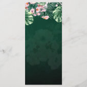 LeahG Tropical Green Pink Botanical Wedding Menükarte (Rückseite)