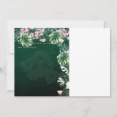 LeahG Tropical Green Pink Botanical Wedding Save The Date (Rückseite)